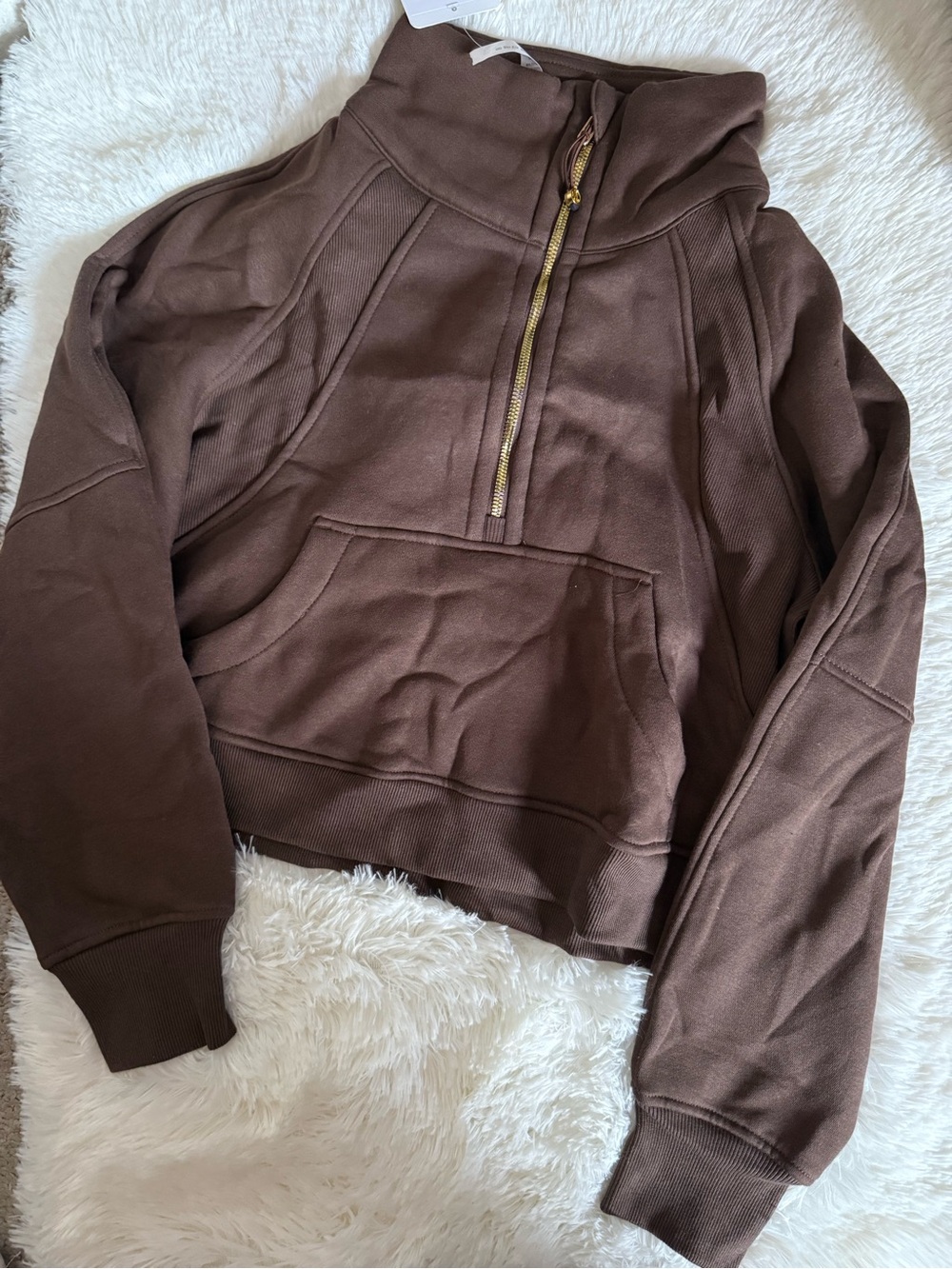 lululemon athletica Brown Half-Zip Crewneck Pullover